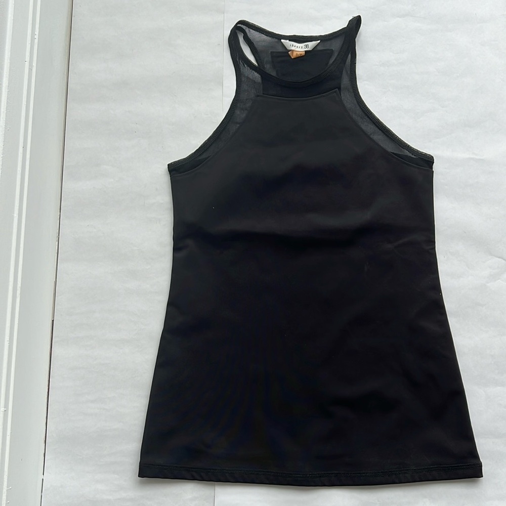 Halter top with sheer trim